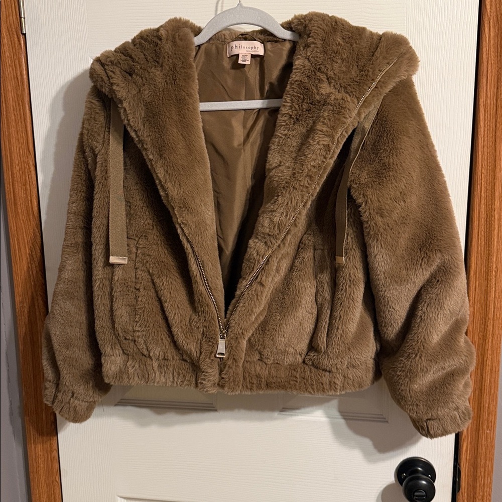Philosophy Brown Faux Fur Jacket